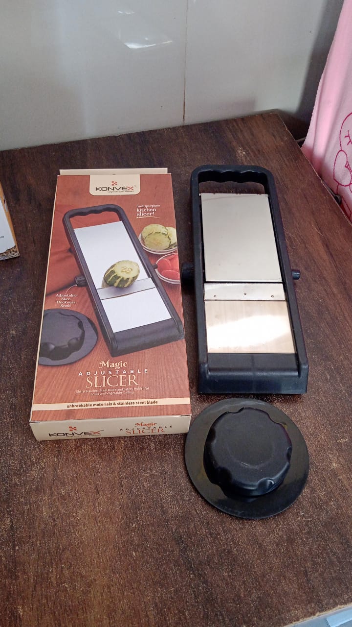 Adjustable Slicer, Stainless Steel and Plastic Premium Multipurpose Potato / Onion Slicer and Grater (1 Pc) Adjustable Slicer, Stainless Steel and Plastic Premium Multipurpose Potato / Onion Slicer and Grater (1 Pc)